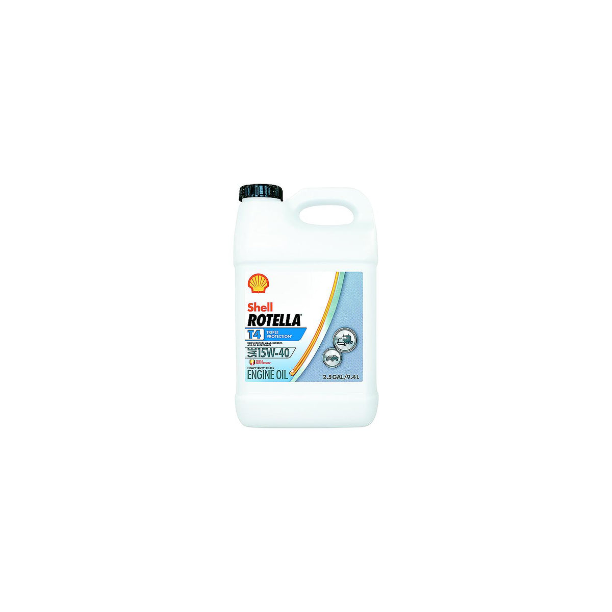 Shell Rotella® T4 Triple-Protection® Heavy-Duty Diesel Motor Oil, 15W-40, 2.5 Gal., Pack of 2