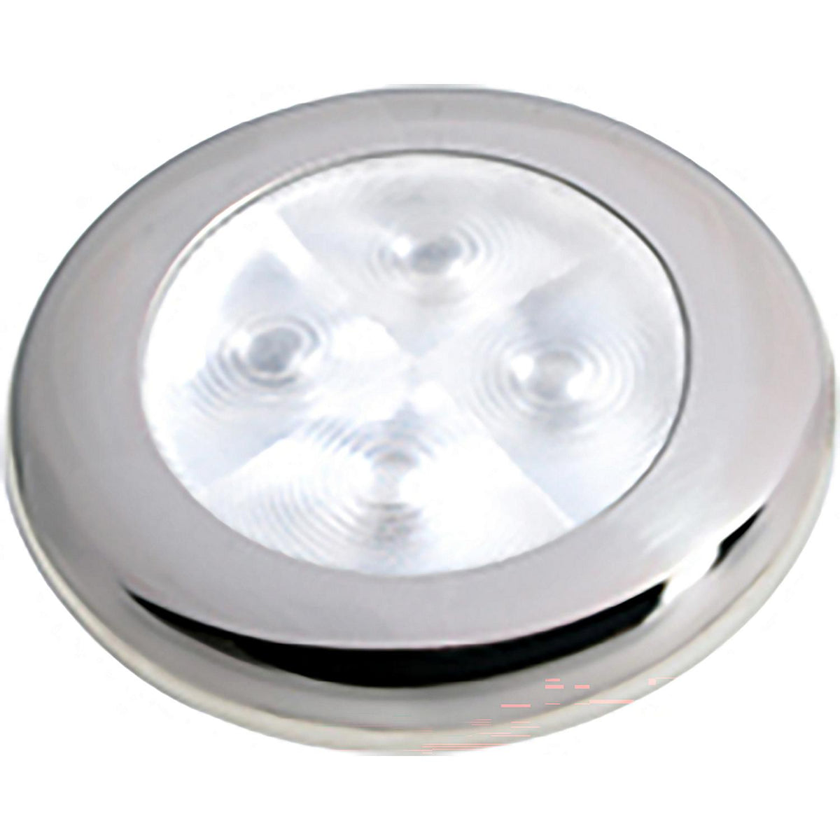 Hella Marine Slim Line Round LED Courtesy Lamp, Stainless, White, Enhanced Brightness, Flush Mount, 3", 12 V