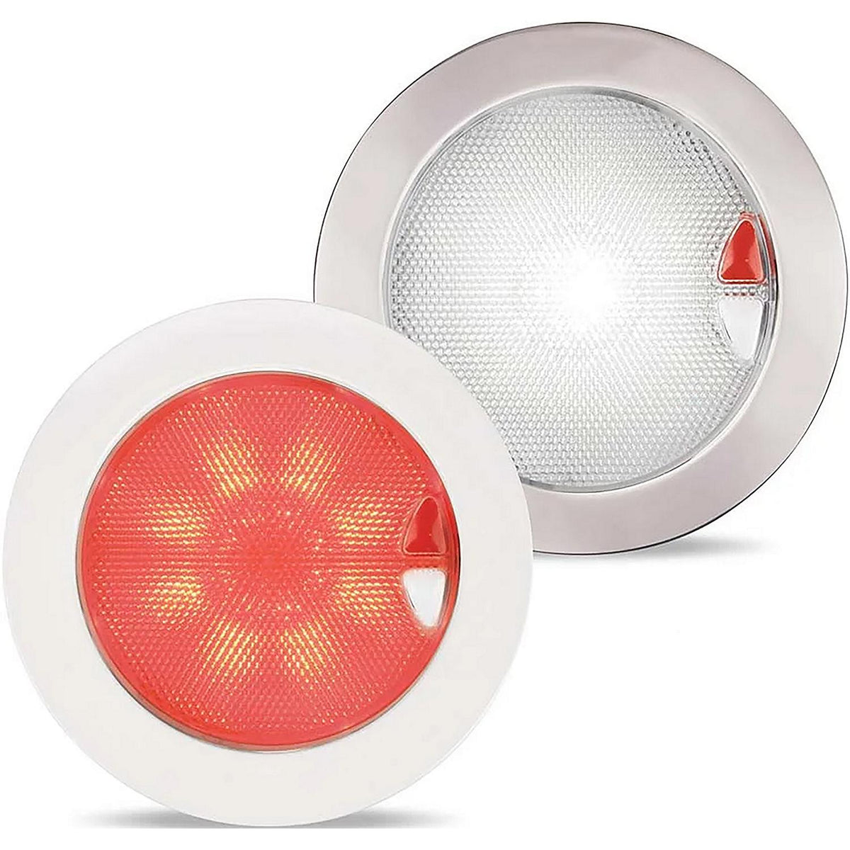 Hella, EuroLED 150 Surface Mount Round Downlights, Stainless Steel, Red/White, Flush or Surface