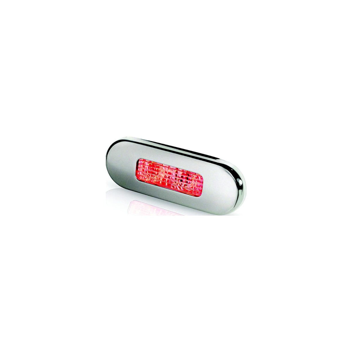 Hella Marine Oblong LED Surface Mount Courtesy Lamp, Red LEDs with SS Rim