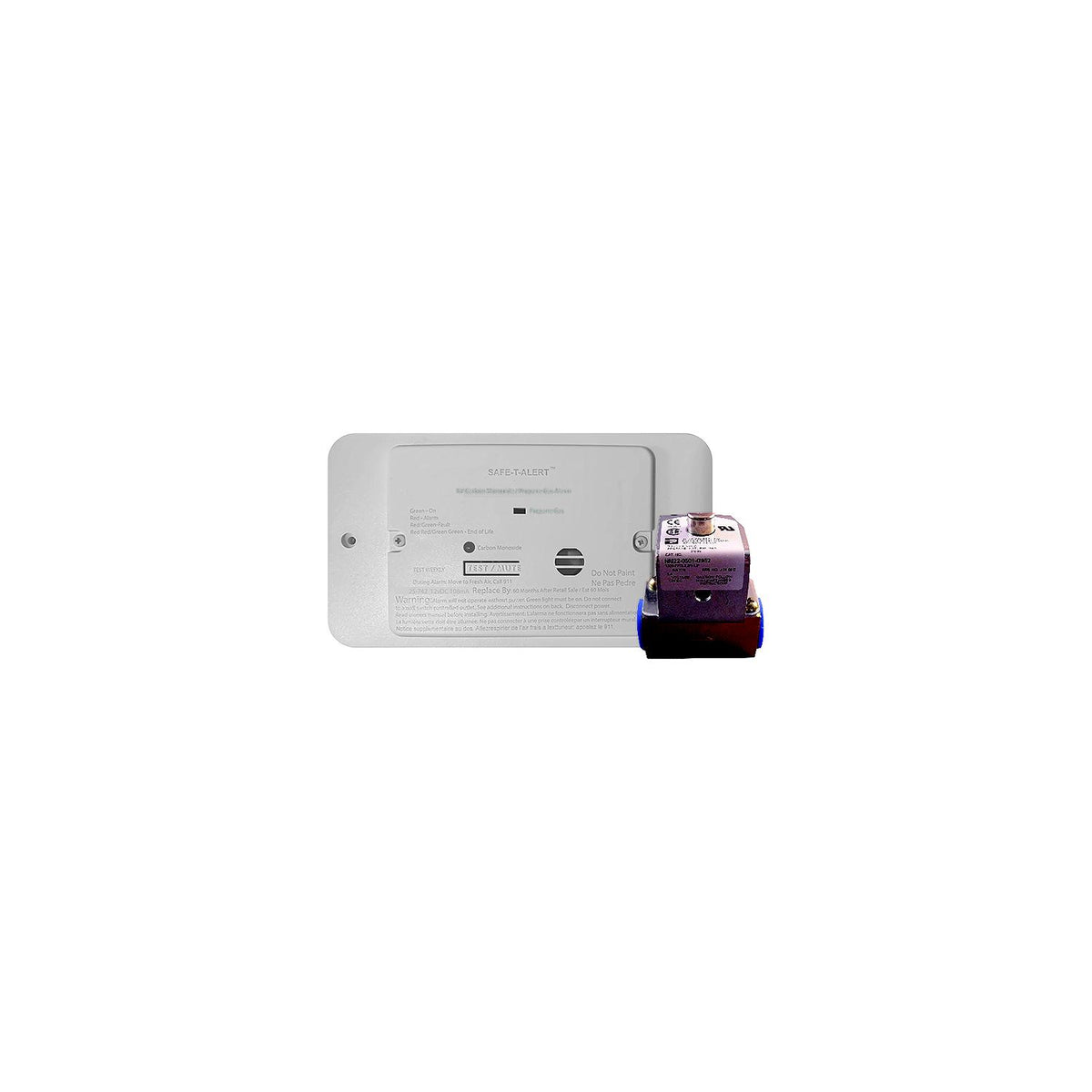 MTI Industries Safe-T-Alert 25742RWTTRKIT 25 Series - Dual Propane/LP And Carbon Monoxide Alarm with Trim Ring & Solenoid, White