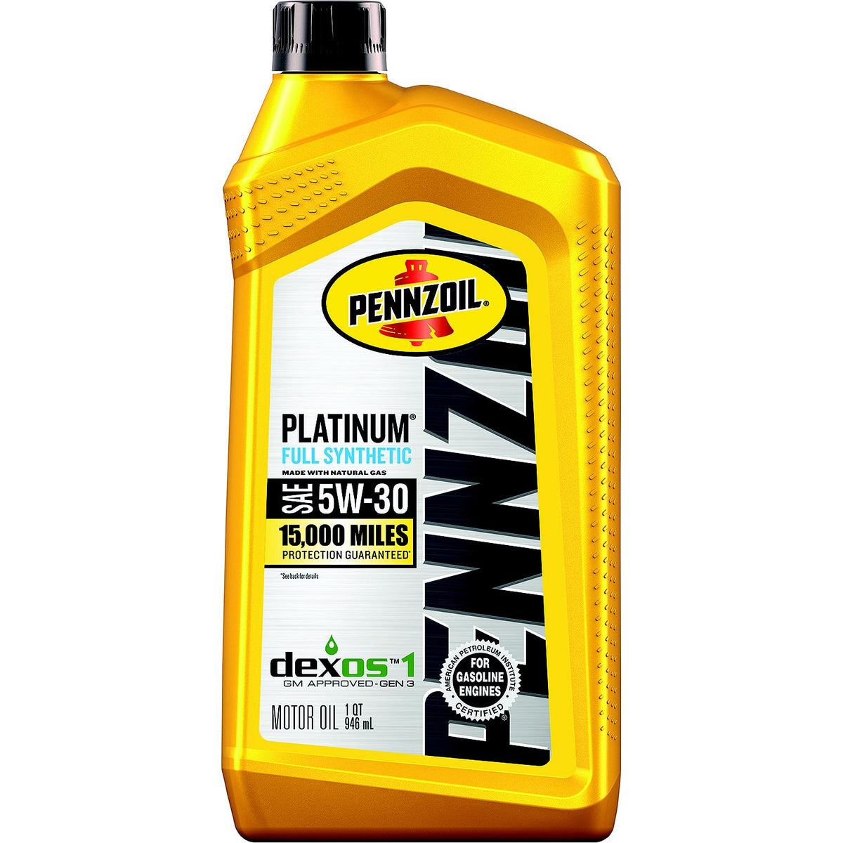 Pennzoil Platinum Full synthetic, 5W- 30, 1 quart, Pack of 6