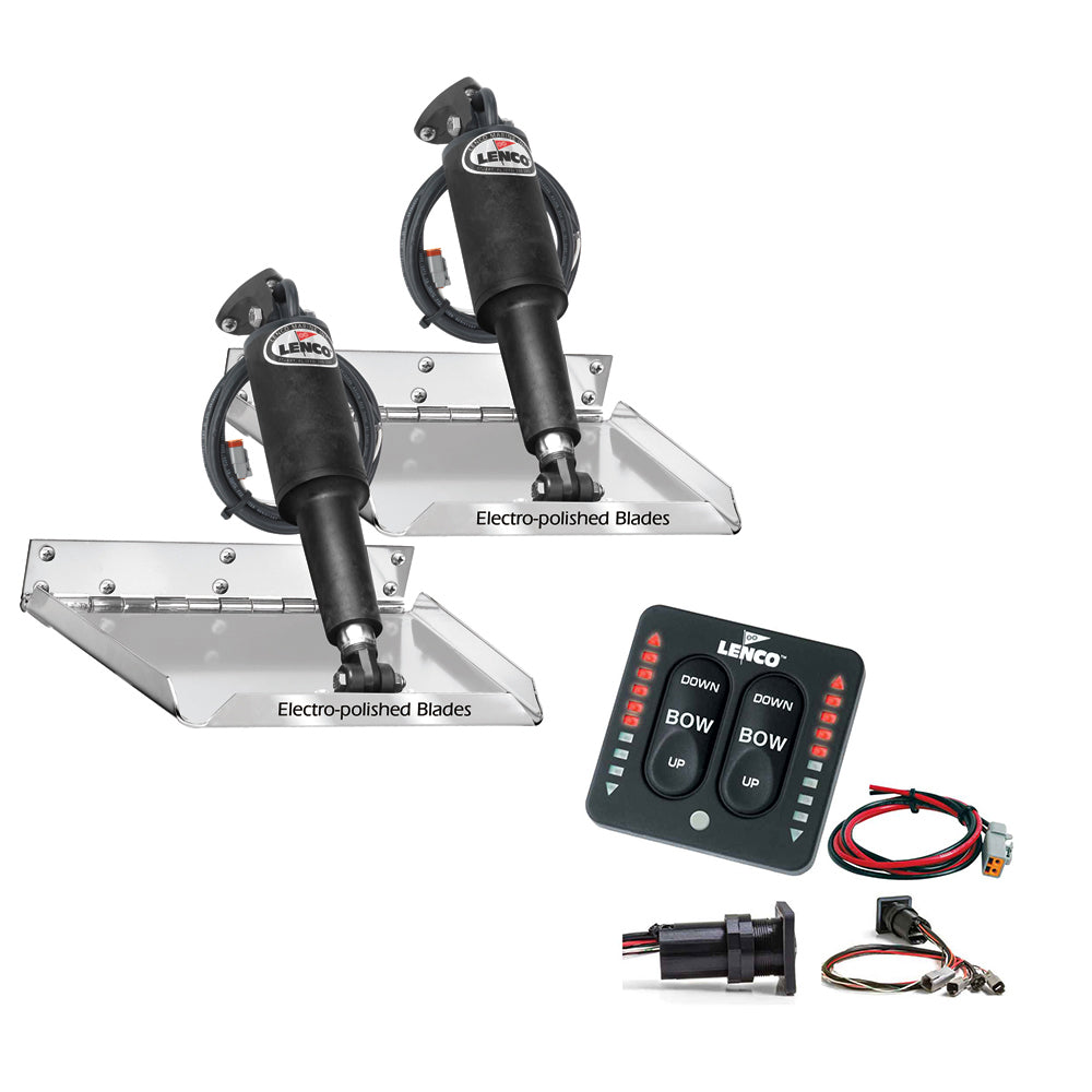 Lenco 12" x 9" Standard Performance Trim Tab Kit with LED Indicator Switch Kit 12V