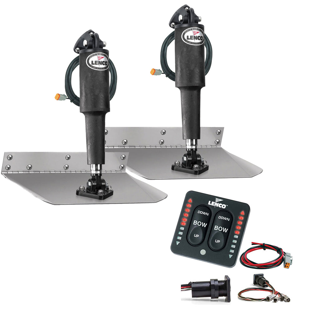 Lenco 9" x 12" Standard Trim Tab Kit with LED Integrated Switch Kit 12V