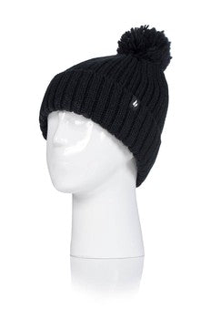 Heat Holders - Heat Holder Arden Ribbed Hat with Pom Pom