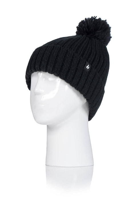 Heat Holders - Heat Holder Arden Ribbed Hat with Pom Pom