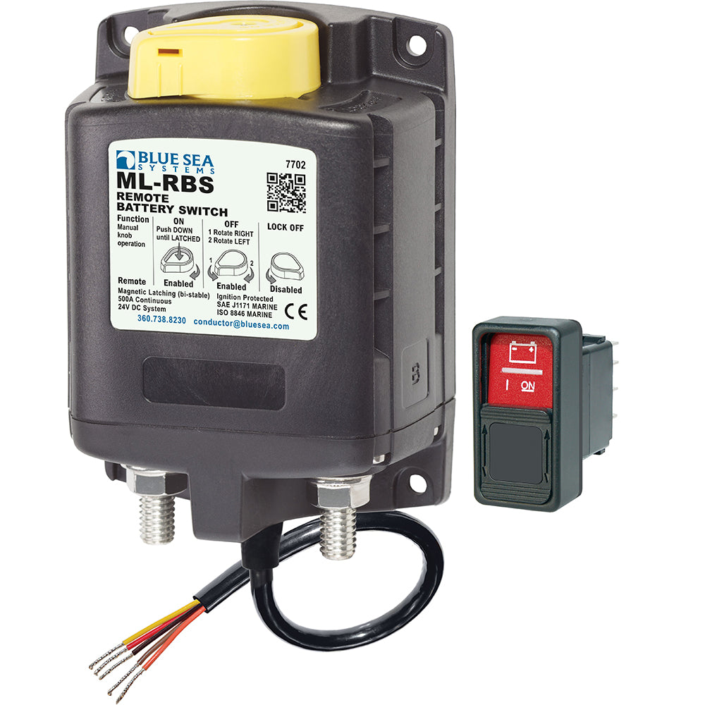 Blue Sea Systems 7702 ML-Series Remote Battery Switch with Manual Control 24V DC