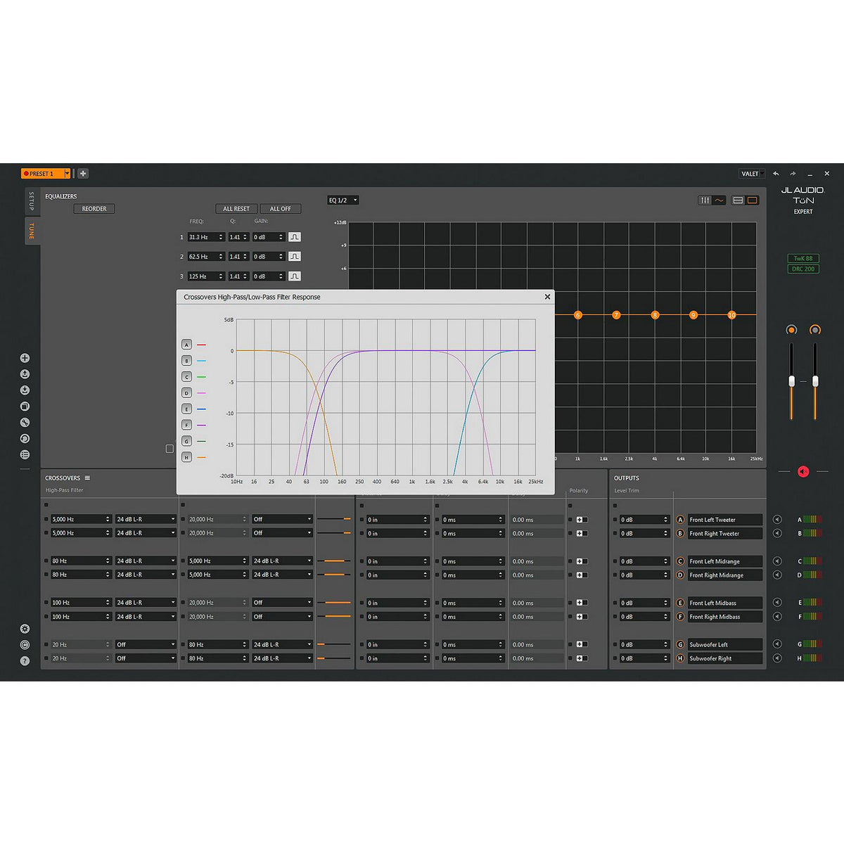 JL Audio TwK® System-tuning DSP Processor with 8-input and 8-output Channels (TwK-88)