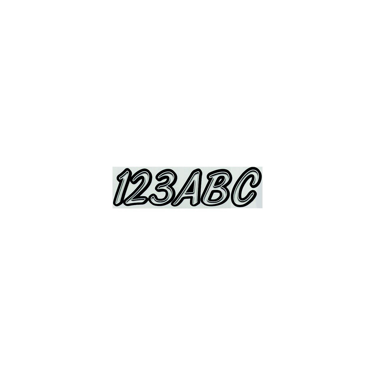 Hardline Series 400 Registration Kit, Smooth Cursive Font With Left to Right Color Gradation (Includes 4 Sets of 3" A-Z, 0-9) 400CLBLK