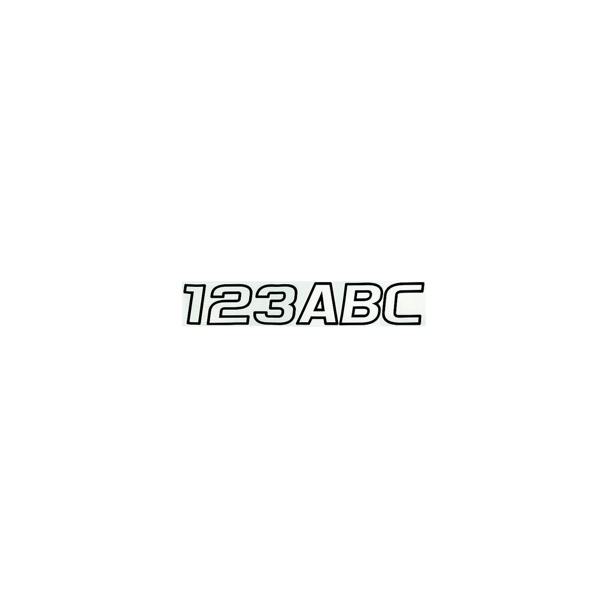 Hardline Series 700 Registration Kit, Solid Fill Colors With Black Outlines and Slanted European Font (Includes 4 Sets of 3" A-Z, 0-9) 700CLBLK