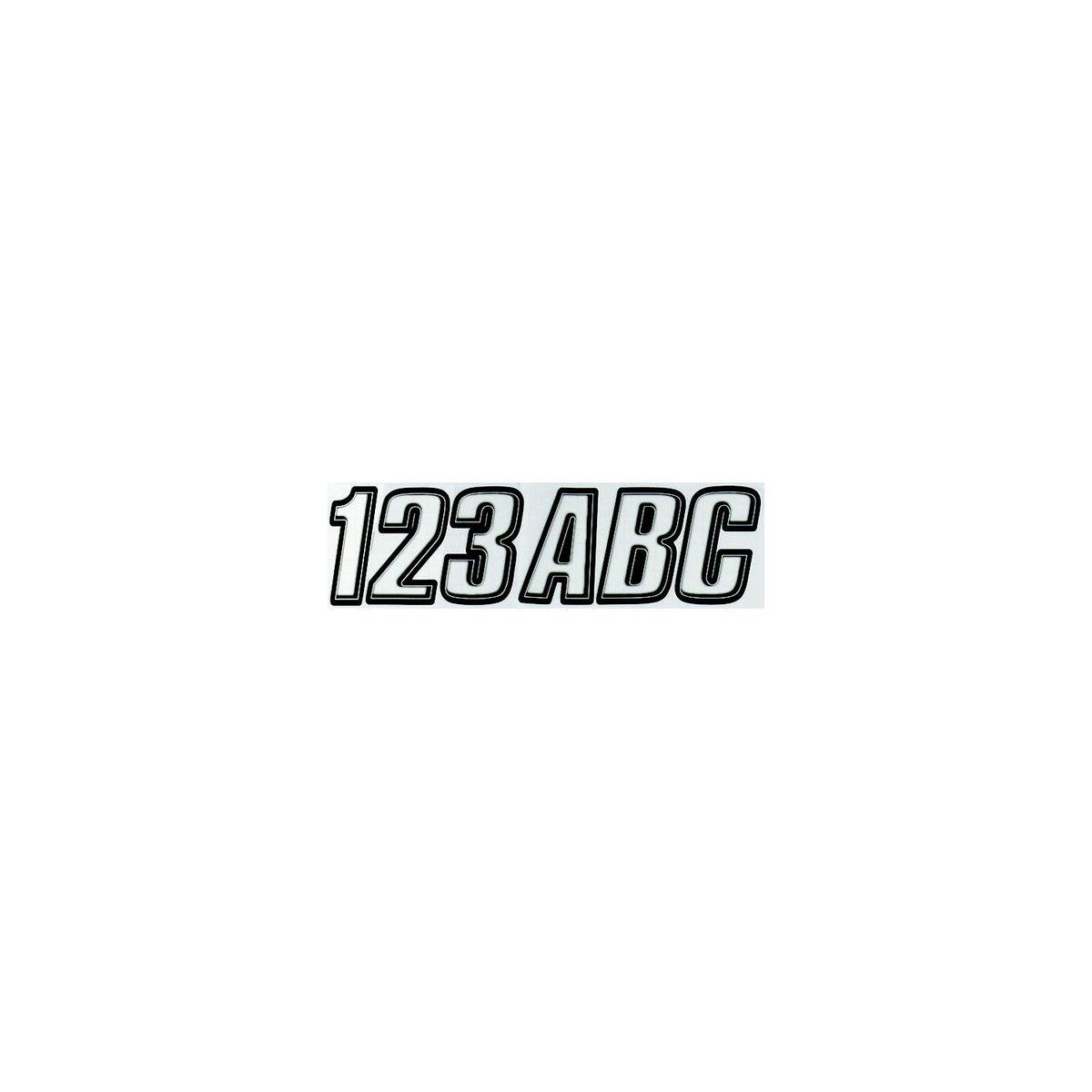 Hardline Series 800 Registration Kit, Block Style Solid Body With Bevel Effect, Contrasting Outline (Includes 4 Sets of 3" A-Z, 0-9) 800CLBLK