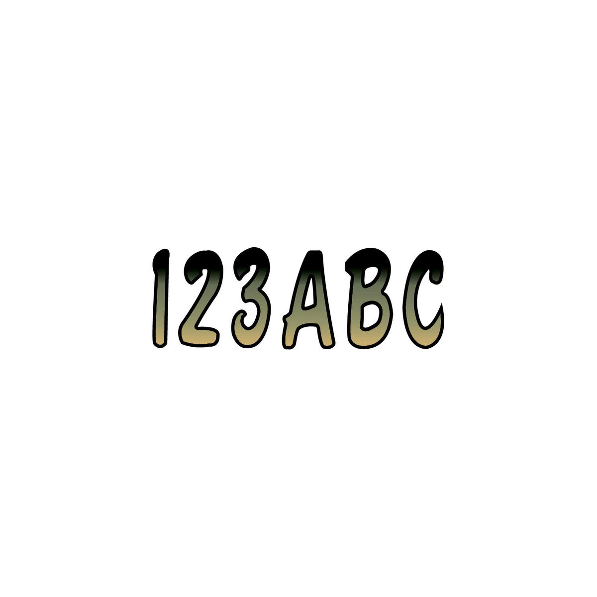 Hardline Series 200 Registration Kit, Cursive Font With Top to Bottom Color Gradations (Includes 4 Sets of 3" A-Z, 0-9) BRBKG200