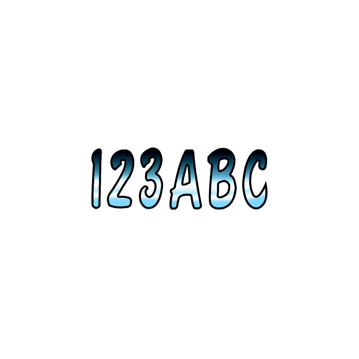 Hardline Series 200 Registration Kit, Cursive Font With Top to Bottom Color Gradations (Includes 4 Sets of 3" A-Z, 0-9) CHBKG200