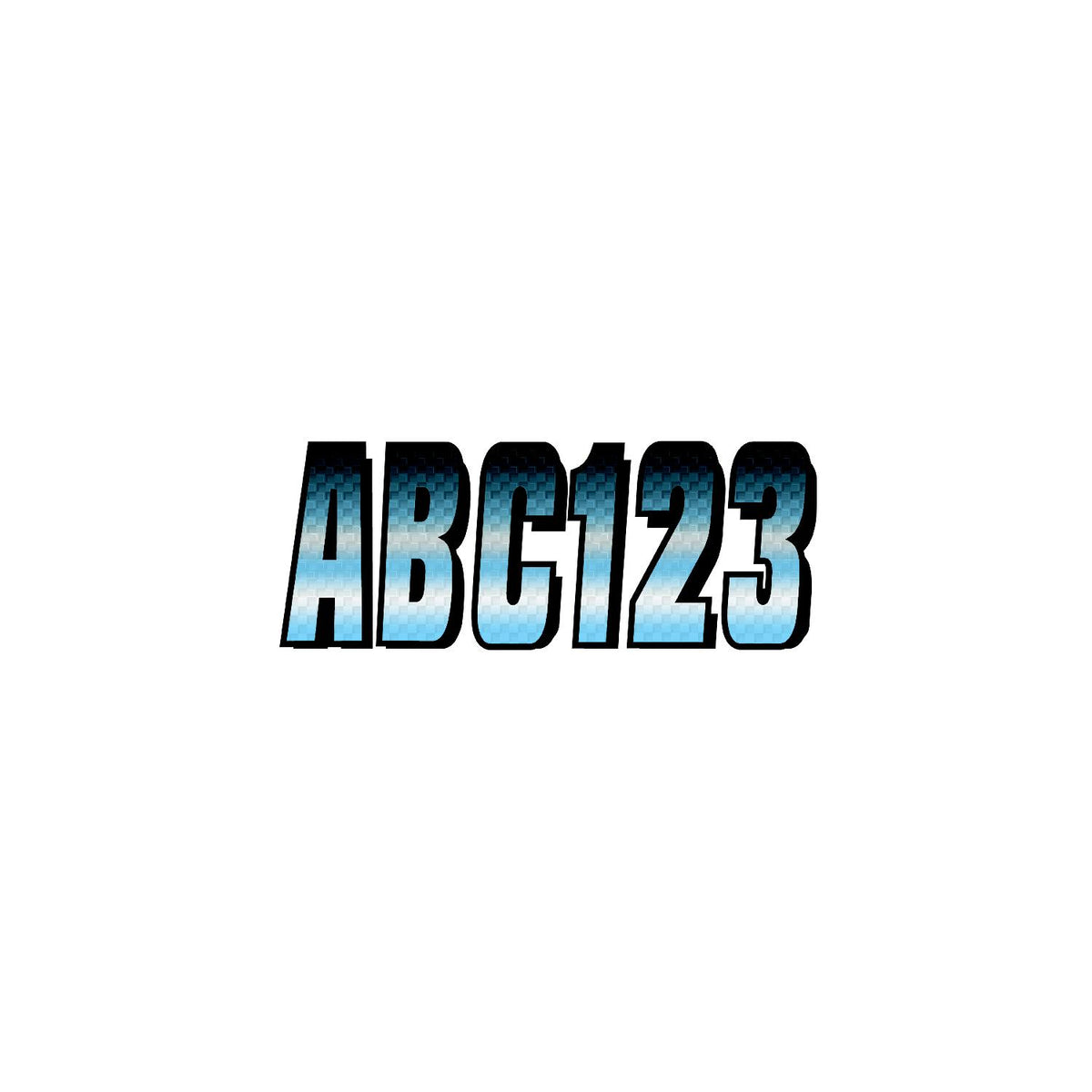 Hardline Series 300 Registration Kit, Carbon Fiber With Block Font and Top to Bottom Color Gradations (Includes 4 Sets of 3" A-Z, 0-9) CHBKG300