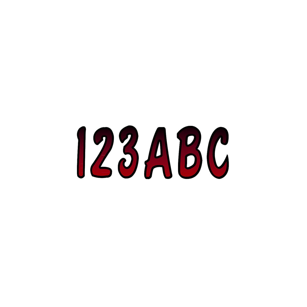 Hardline Series 200 Registration Kit, Cursive Font With Top to Bottom Color Gradations (Includes 4 Sets of 3" A-Z, 0-9) RUBKG200