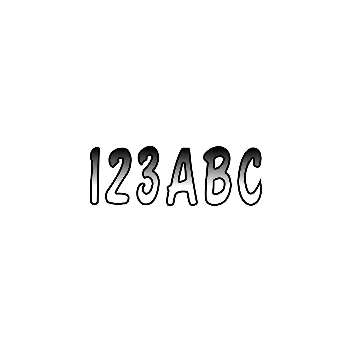 Hardline Series 200 Registration Kit, Cursive Font With Top to Bottom Color Gradations (Includes 4 Sets of 3" A-Z, 0-9) WHBKG200