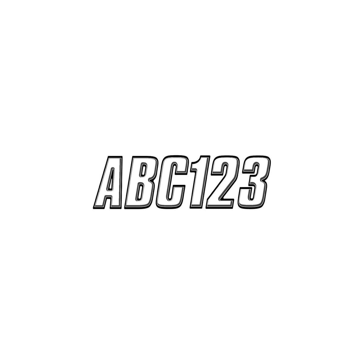 Hardline Series 800 Registration Kit, Block Style Solid Body With Bevel Effect, Contrasting Outline (Includes 4 Sets of 3" A-Z, 0-9) WHBLK800