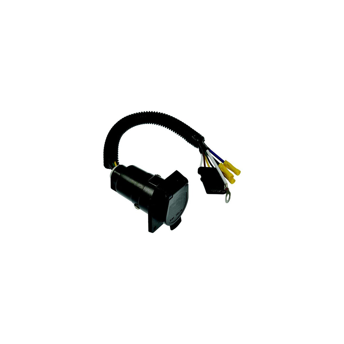 Pollak 4-Way Flat to 7-Blade RV Type Adapter with Leads
