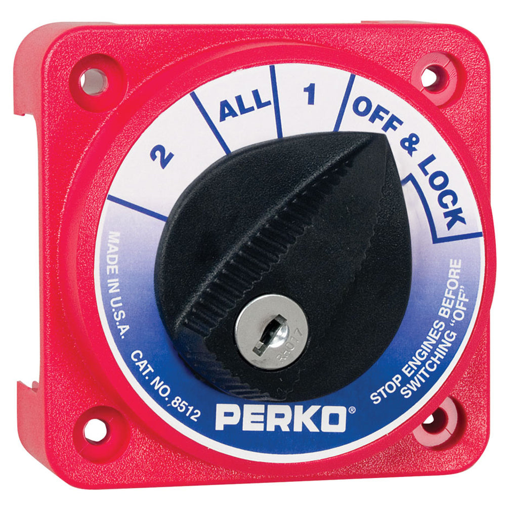 Perko Compact Medium Duty Battery Selector Switch with Key Lock