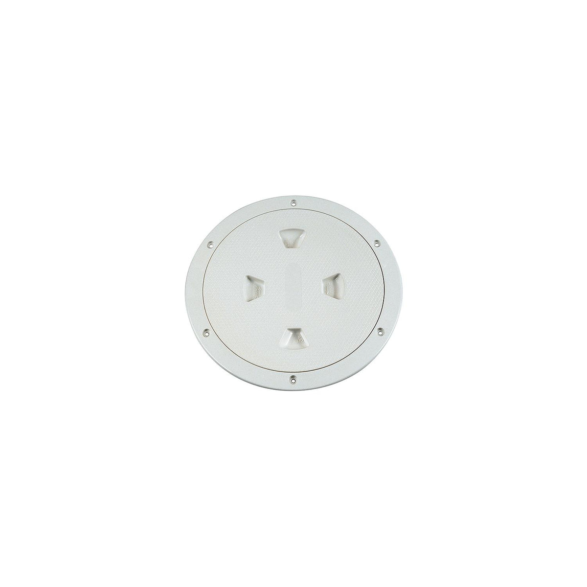 Beckson Marine Screw Out Deck Plate With Standard Trim Ring, Dimple Center DP82W