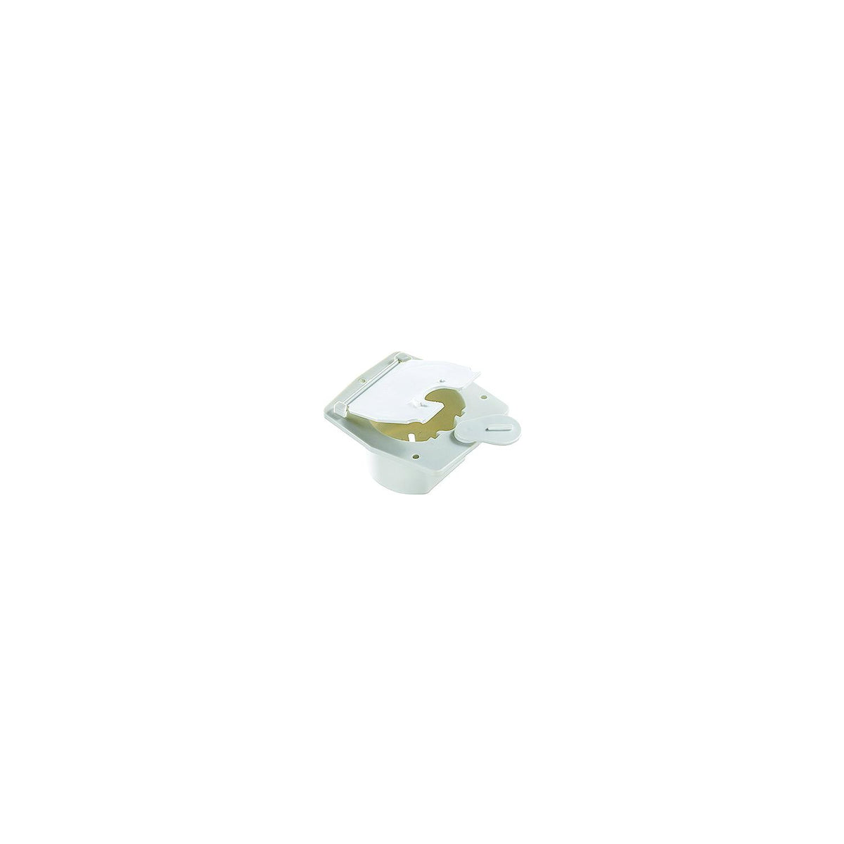 RV Designer Basic Cable Hatch, Flat Sided, Polar White -- 4.2" x 3.9" x 2" (Replaceable Lid)