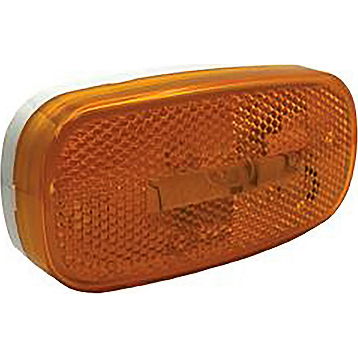 RV Designer Oblong Reflex Incandescent Marker Light White base, Amber