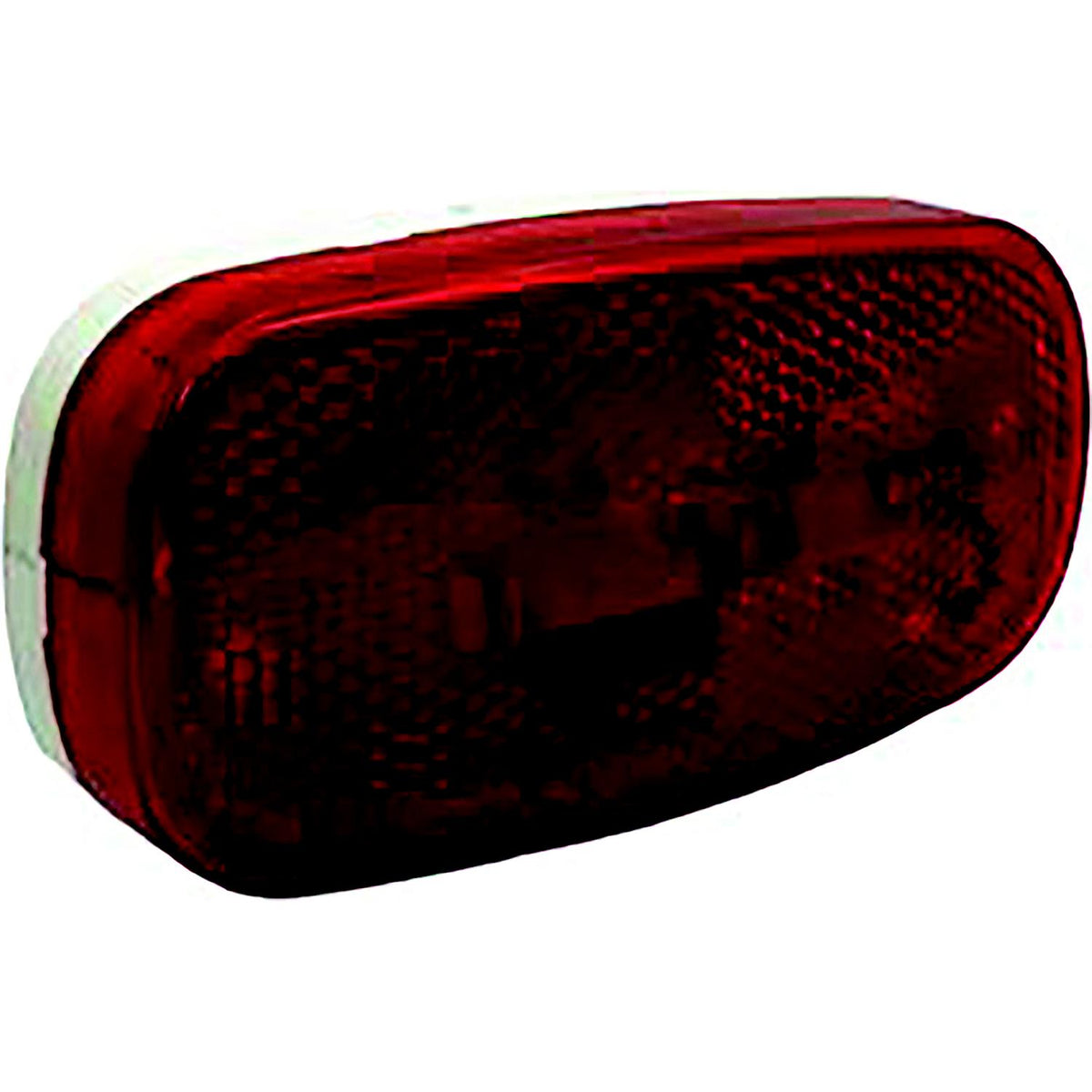 RV Designer Oblong Reflex Incandescent Marker Light White Base, Red