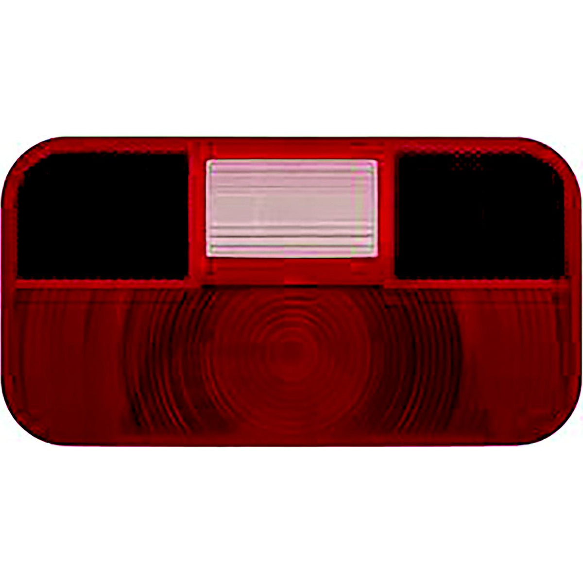 RV Designer L972 Replacement Lens for Incand. Rectangular License Light & Bracket & Back-Up with Reflex, Red