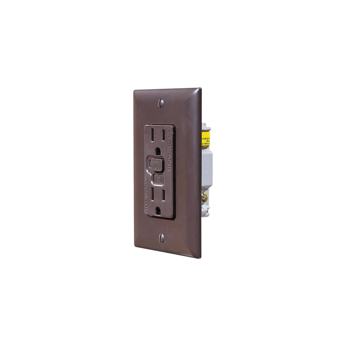 RV Designer Brown Dual GFCI Outlet with Cover-Plate