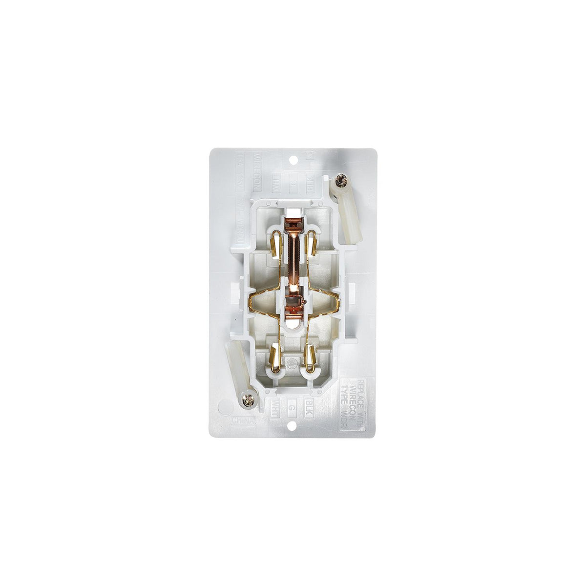 RV Designer "Self Contained" White Dual Outlet with Cover-Plate