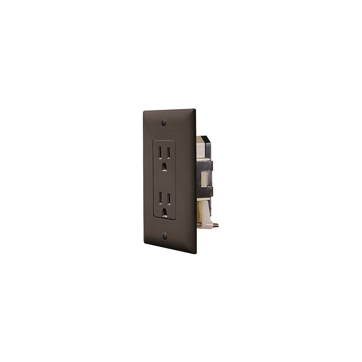 RV Designer "Self Contained" Black Dual Outlet with Cover-Plate