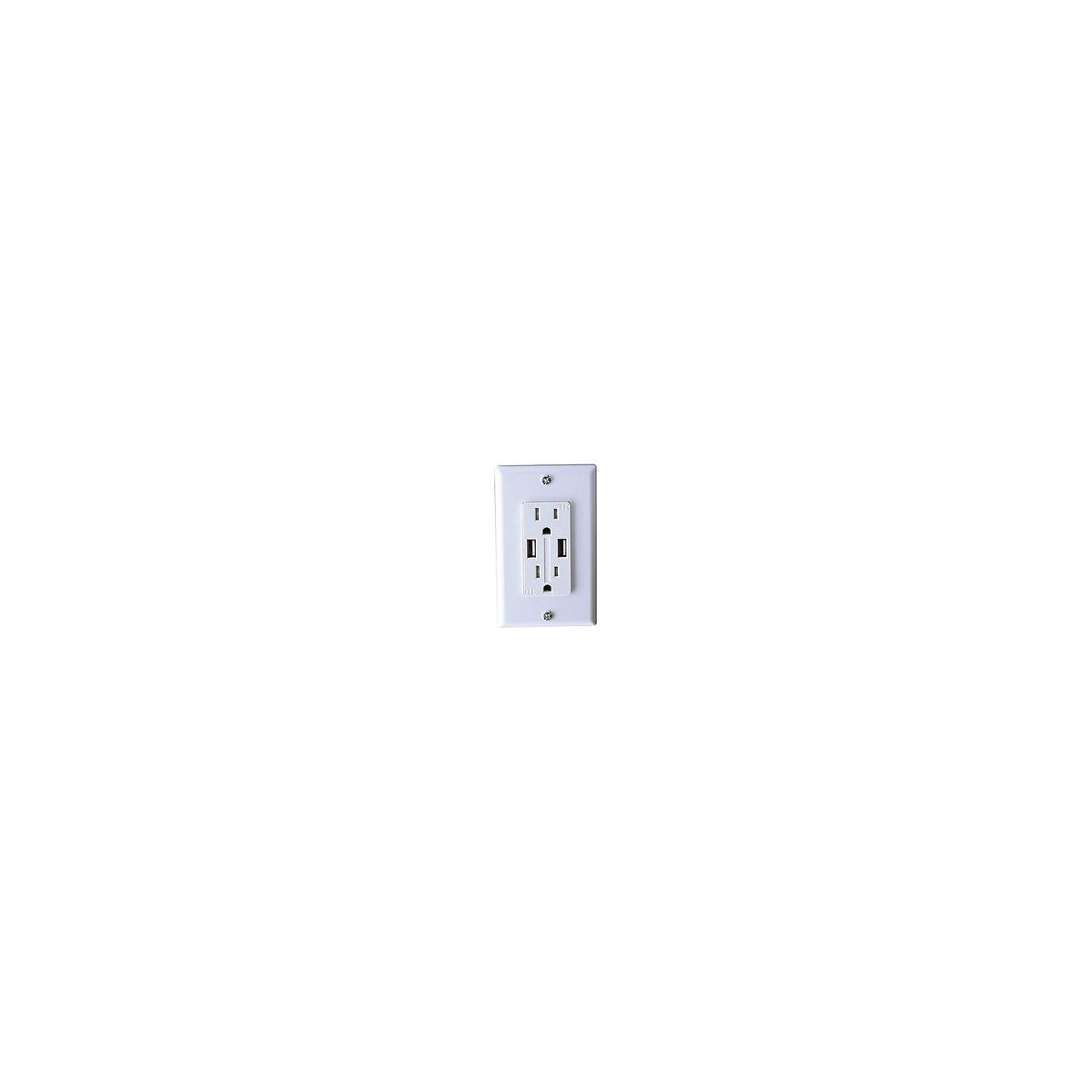 RV Designer AC Dual Outlet with Cover & 2 USB Charge Ports, White