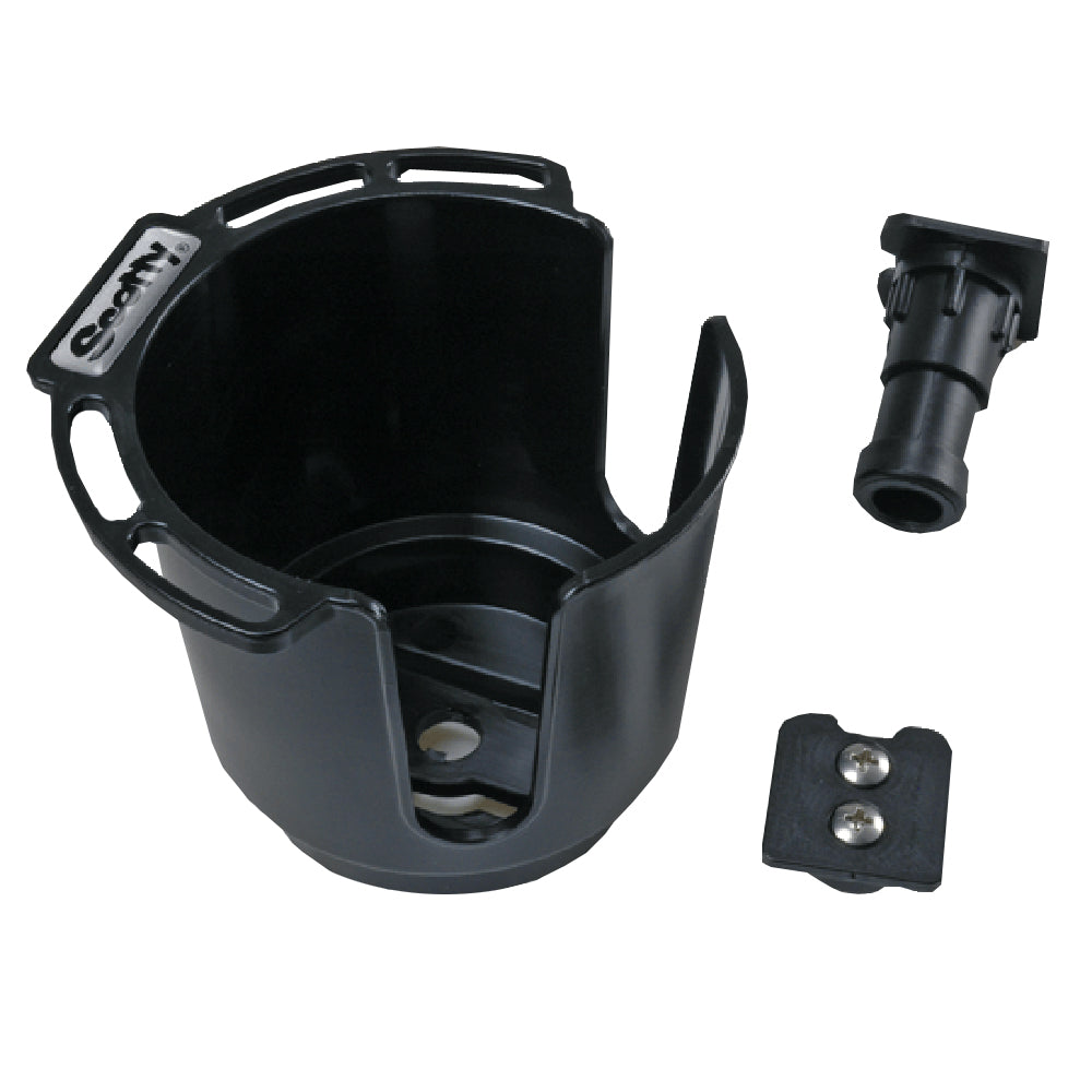 Scotty 311 Drink Holder with Bulkhead/Gunnel Mount & Rod Holder Post Mount - Black
