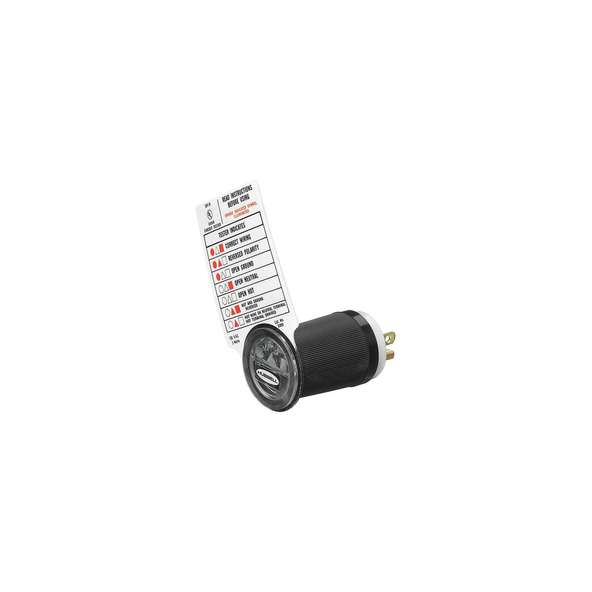 Hubbell Black 125V Outlet Circuit Tester