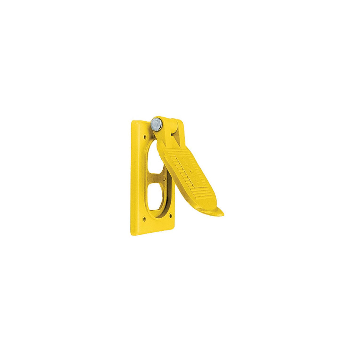Hubbell Yellow Spring Loaded Polycarbonate Lift Cover Plate for Weatherproofing Duplex Receptacles