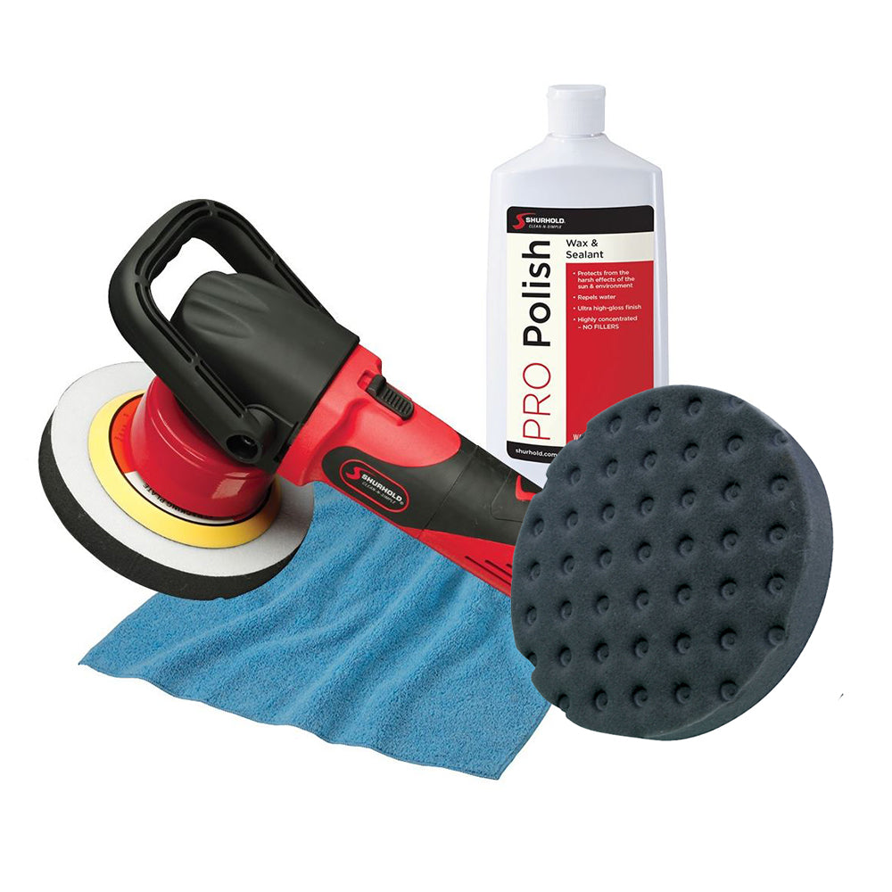 Shurhold Dual Action Polisher Start Kit with Pro Polish, Pad & MicroFiber Towel
