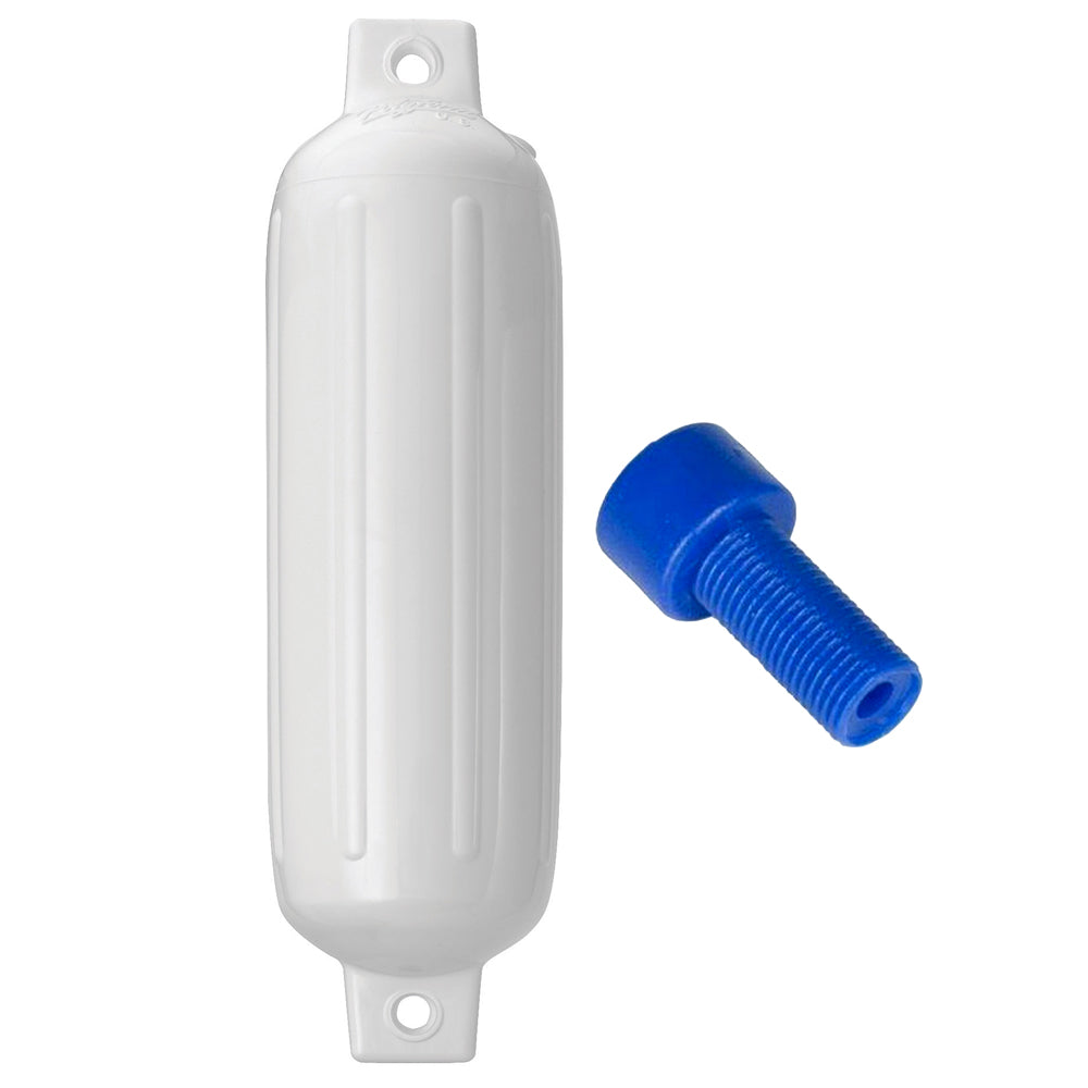 Polyform G-3 Twin Eye Fender 5.5" x 19" - White with Adapter