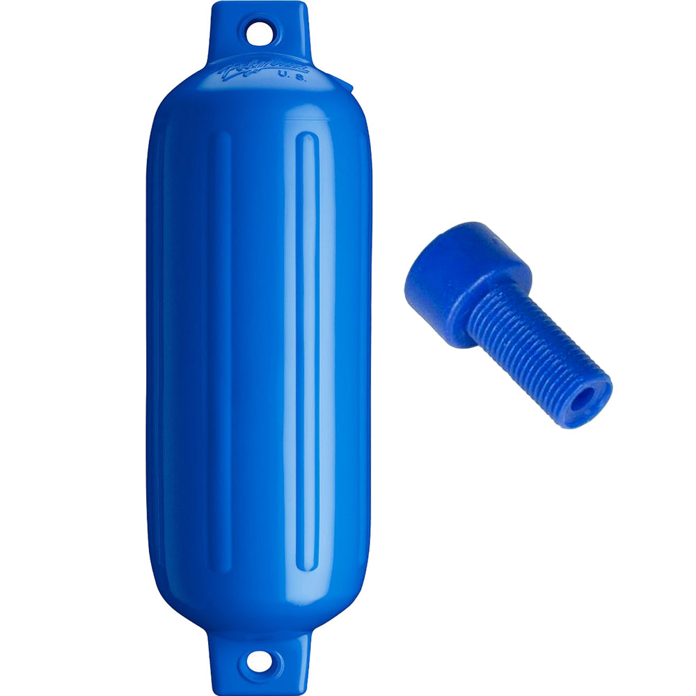 Polyform G-4 Twin Eye Fender 6.5" x 22" - Blue with Adapter