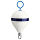 Polyform 13.5" CM Mooring Buoy with Galvanized Iron - White Blue Stripe