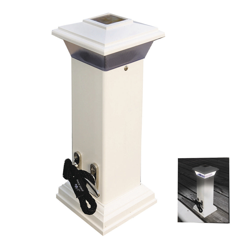 Dock Edge Cleatlite Solar Dock Light with SS Mooring Cleat 12"