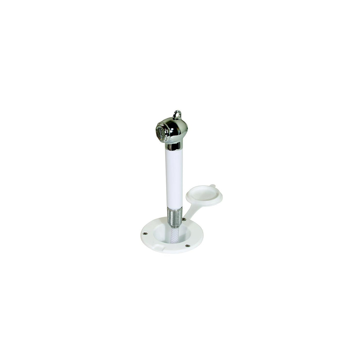Scandvik Recessed Transom Shower White With 13' Nylon Hose, Horizontal Mount Only