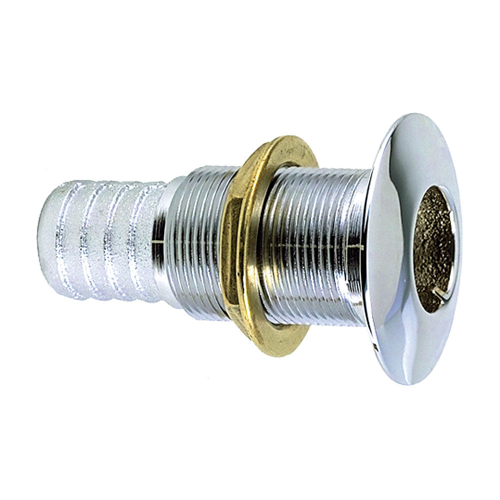 Perko 1" Thru-Hull Fitting for Hose Chrome Plated Bronze MADE IN THE USA