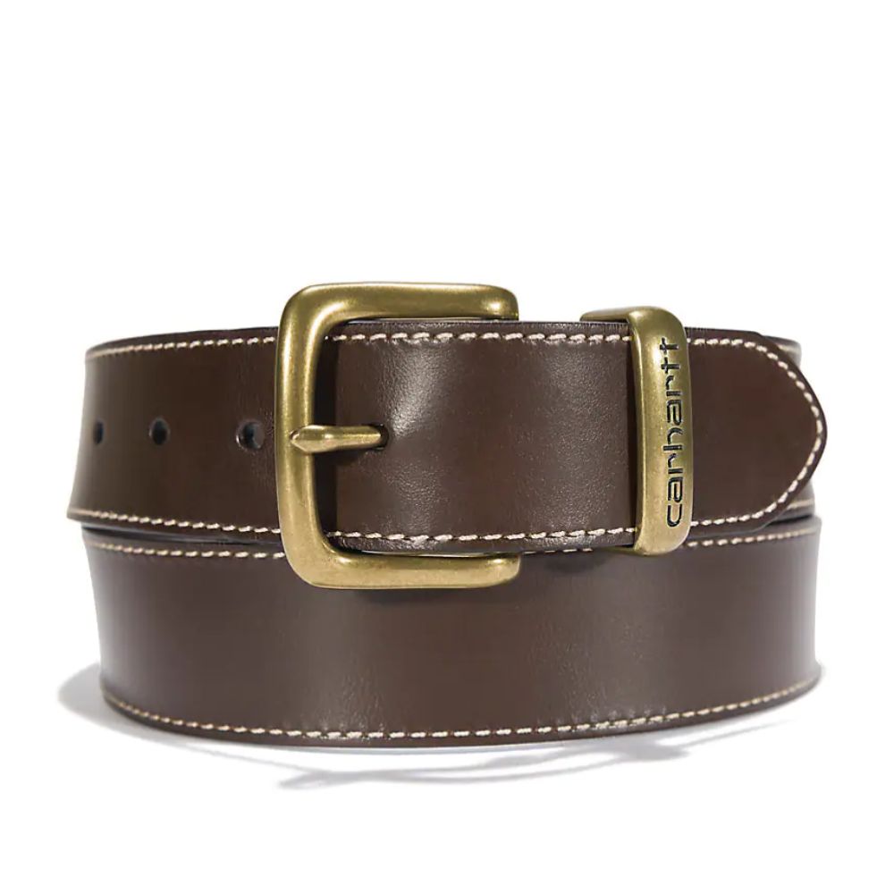 Carhartt - Men`s Bridle Leather Debossed Metal Keeper Belt