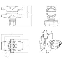 RAM Mount Short Double Socket Arm for 1" Ball Bases