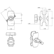 RAM Mount Short Double Socket Arm for 1.5" Ball