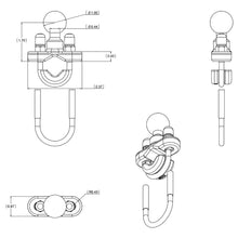 RAM Mount Zinc Coated U-Bolt Base with 1" Ball