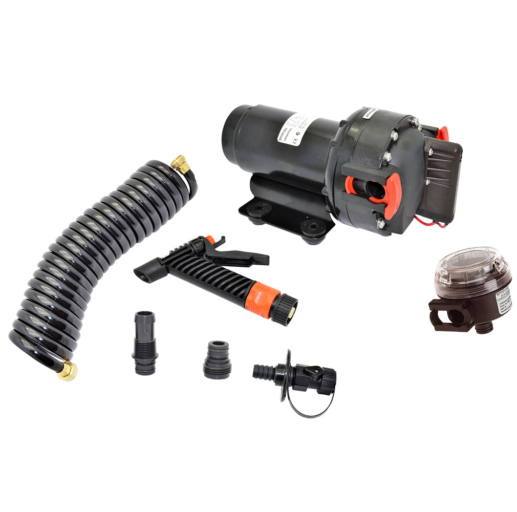 Johnson Pump 5.2 GPM Aqua Jet Washdown Pump Kit with Hose - 24V