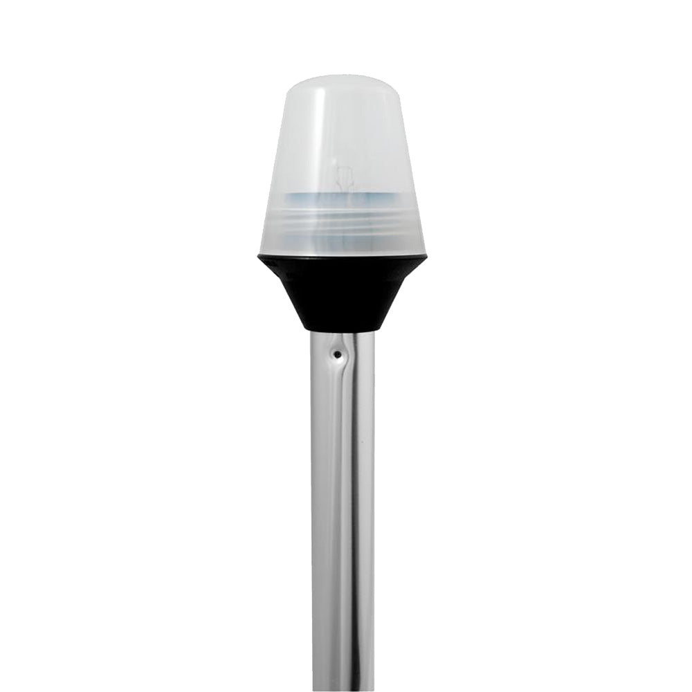 Attwood Frosted Globe All-Around Pole Light with 2-Pin Locking Collar Pole - 12V - 36"
