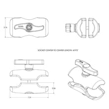 RAM Mount Double Socket Short Arm for 3-3/8" E Size Ball Base