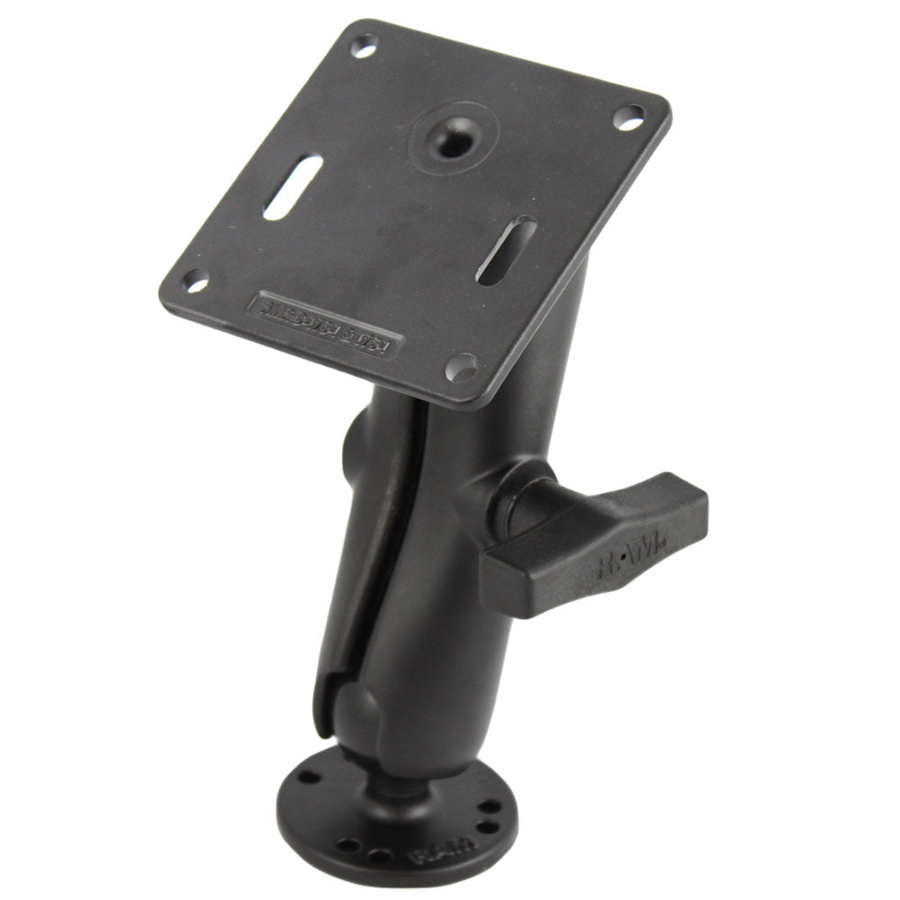RAM Mount Double Socket Arm with 2.5" Round Base & 3.625" Square Base